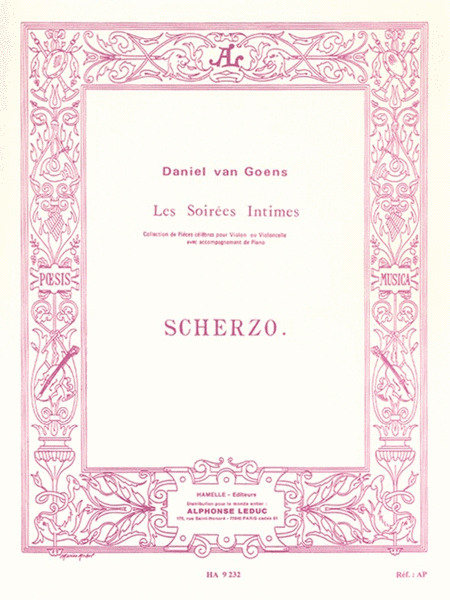 Van Goens Scherzo Op.12 Cello & Piano Book
