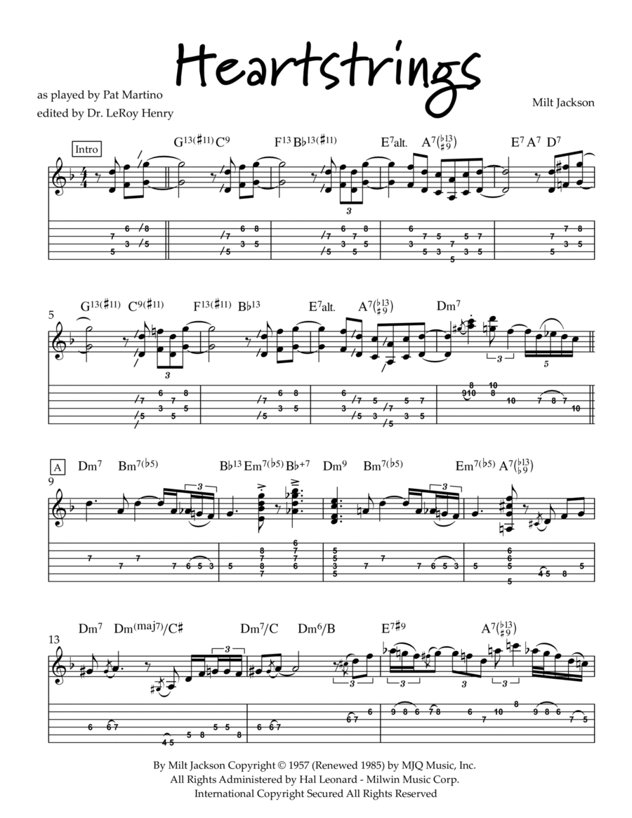 Heartstrings Electric Guitar scores gallery preview page 1