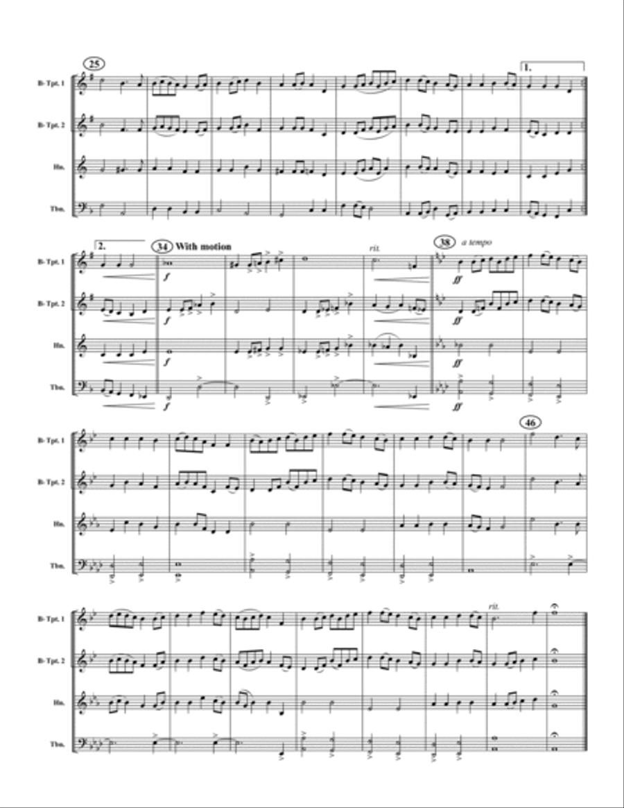 Simple Gifts Brass Quartet scores gallery preview page 2