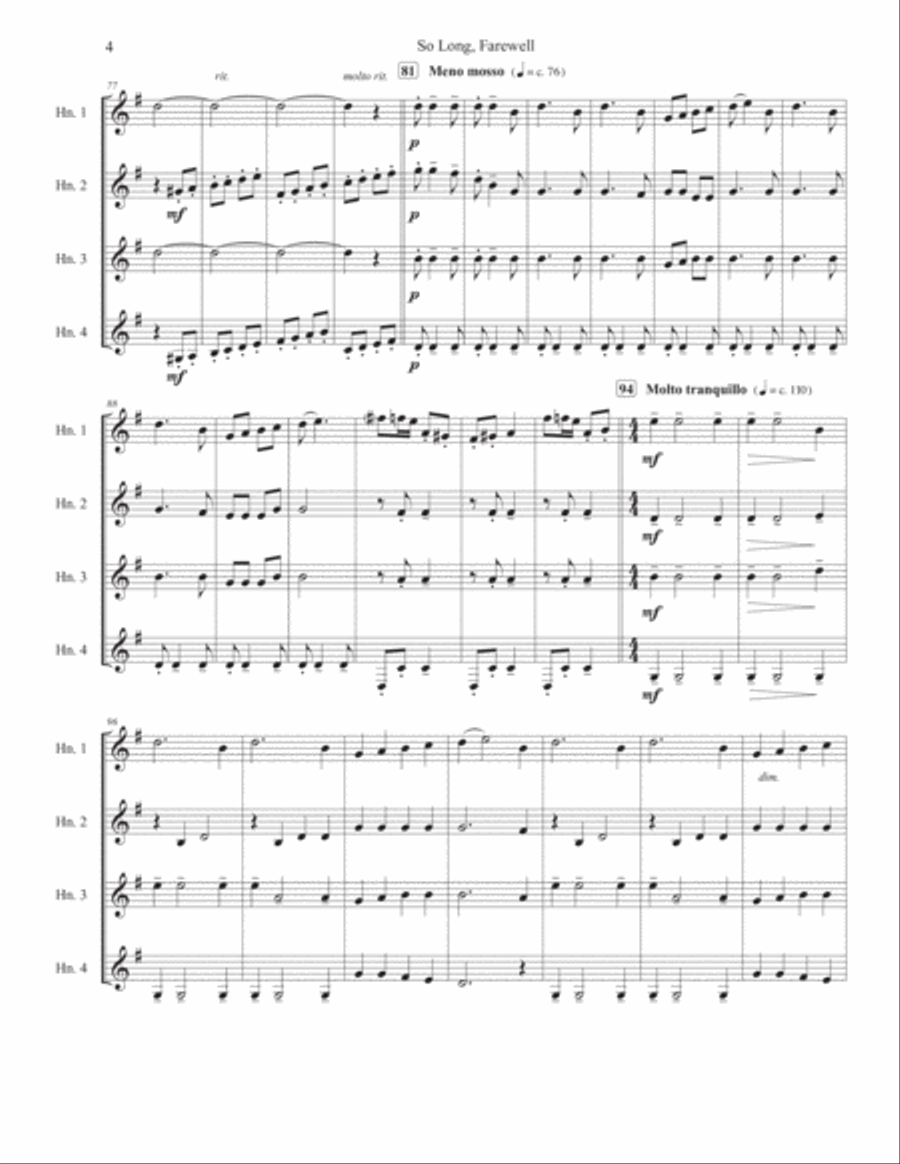 So Long, Farewell So Long, Farewell Horn scores gallery preview page 4