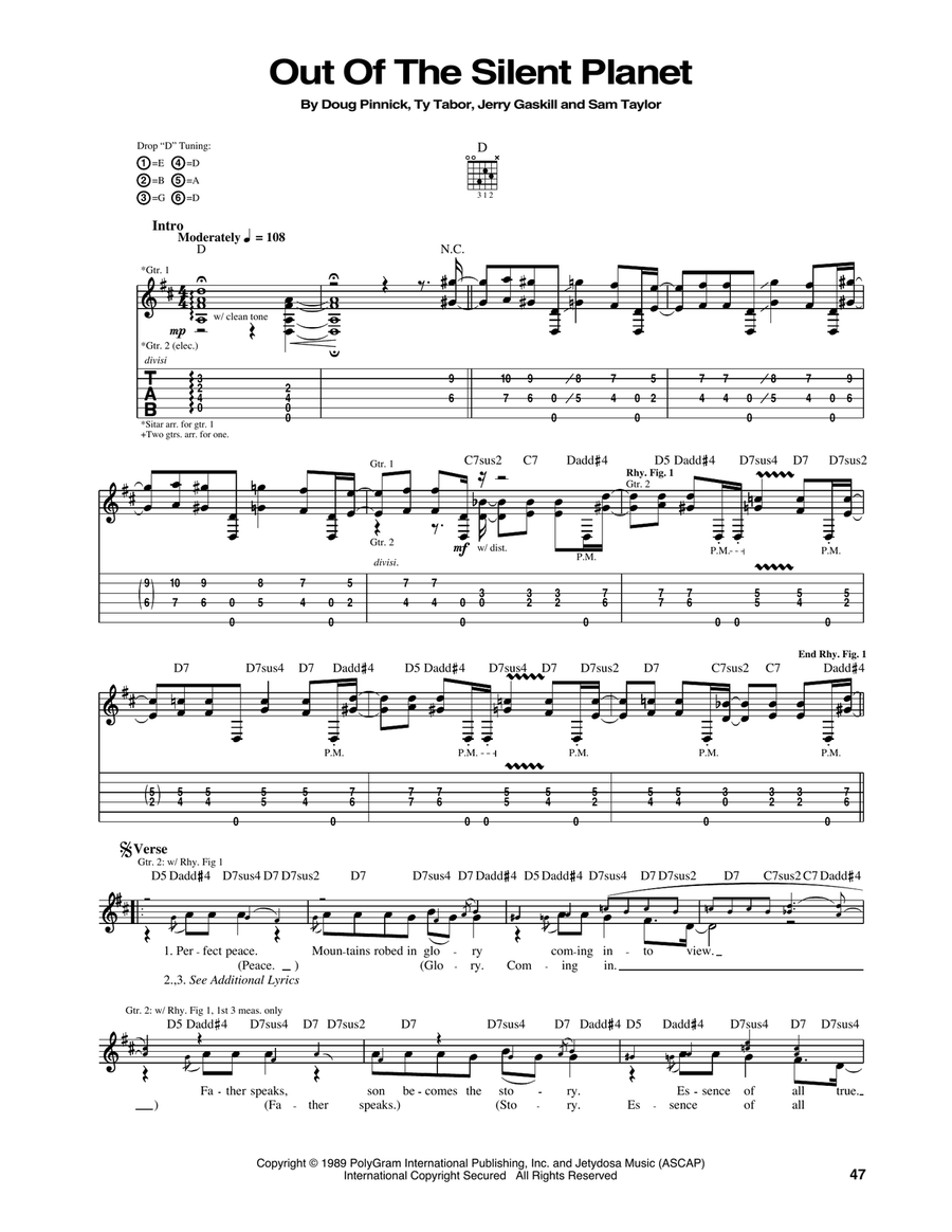 Out Of The Silent Planet Acoustic Guitar scores gallery preview page 1