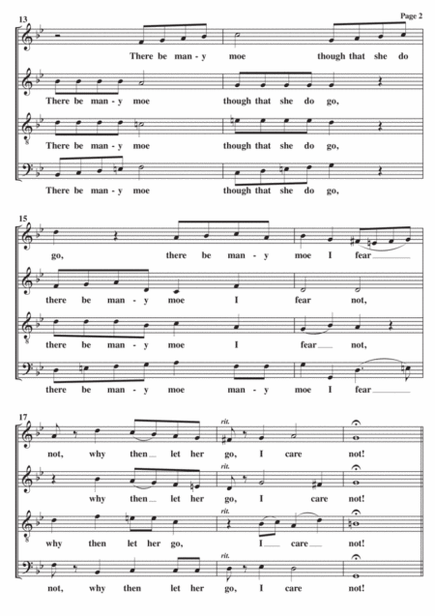 Farewell Dear Love A Cappella SATB image number null