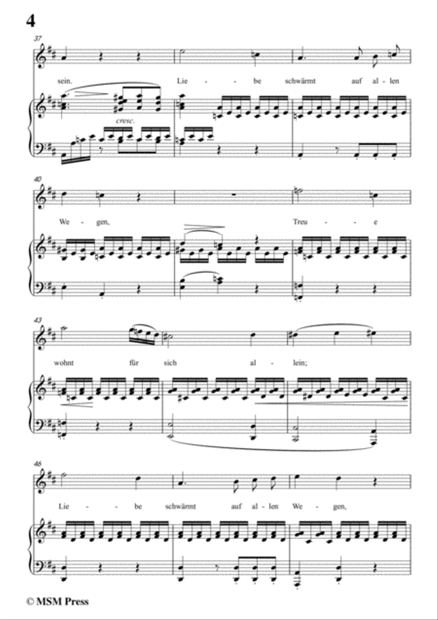 Schubert-Liebe schwärmt auf allen Wegen,in D Major Piano, Vocal scores gallery preview page 6