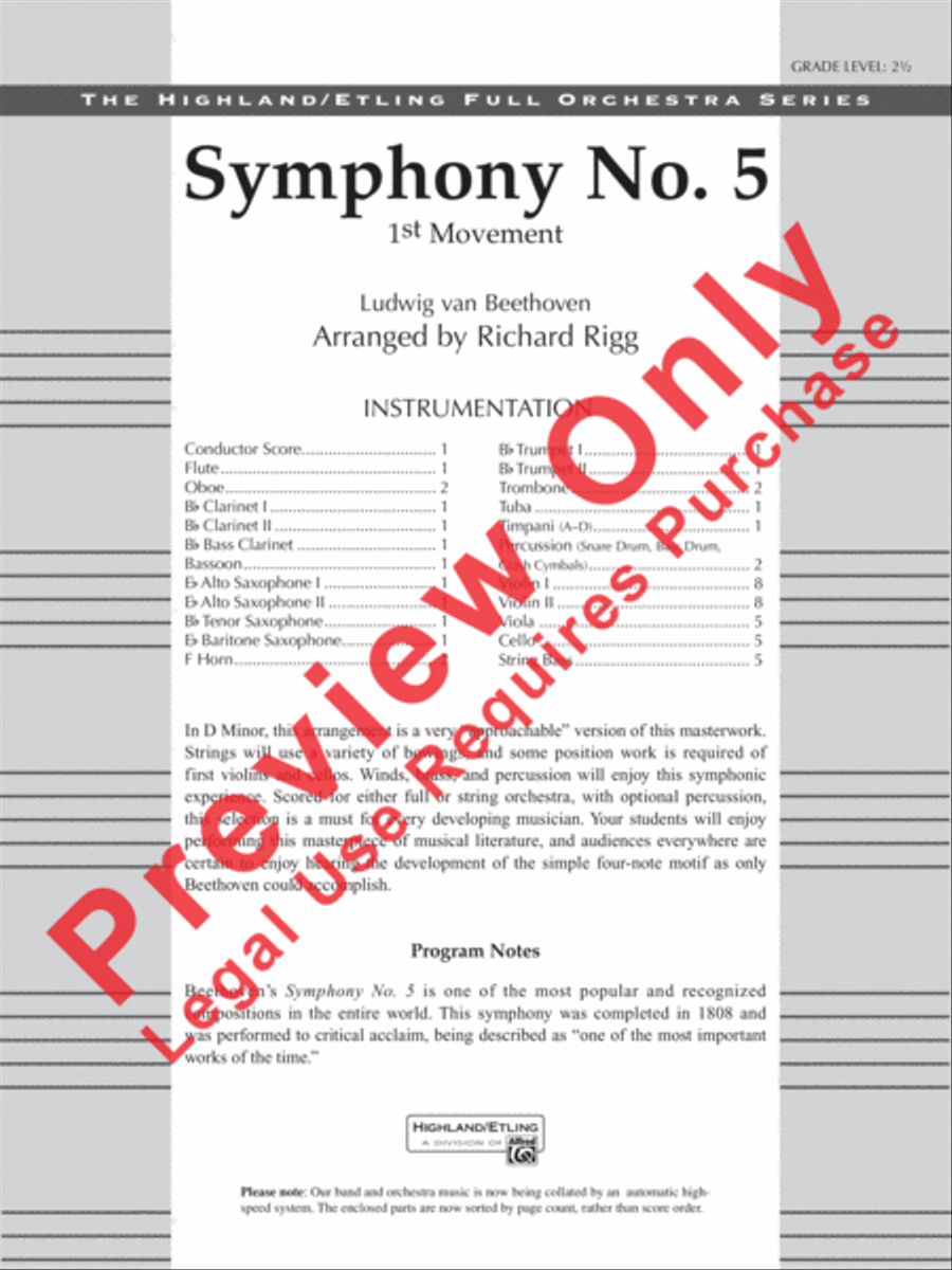 Symphony No. 5 Symphony No. 5 Full Orchestra scores gallery preview page 2