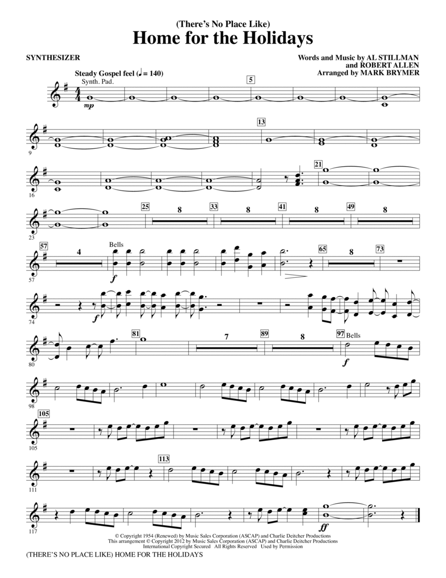 (There's No Place Like) Home For The Holidays - Synthesizer Choir scores gallery preview page 1
