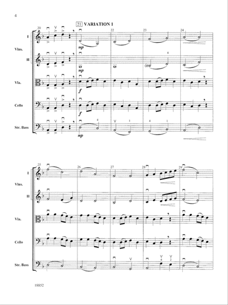 Hickory Variations: Score String Orchestra scores gallery preview page 4