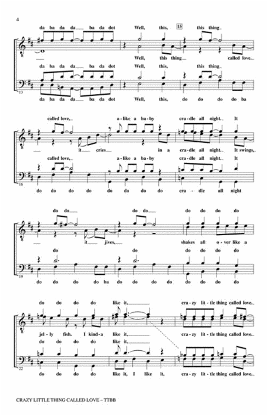 Crazy Little Thing Called Love A Cappella scores gallery preview page 3