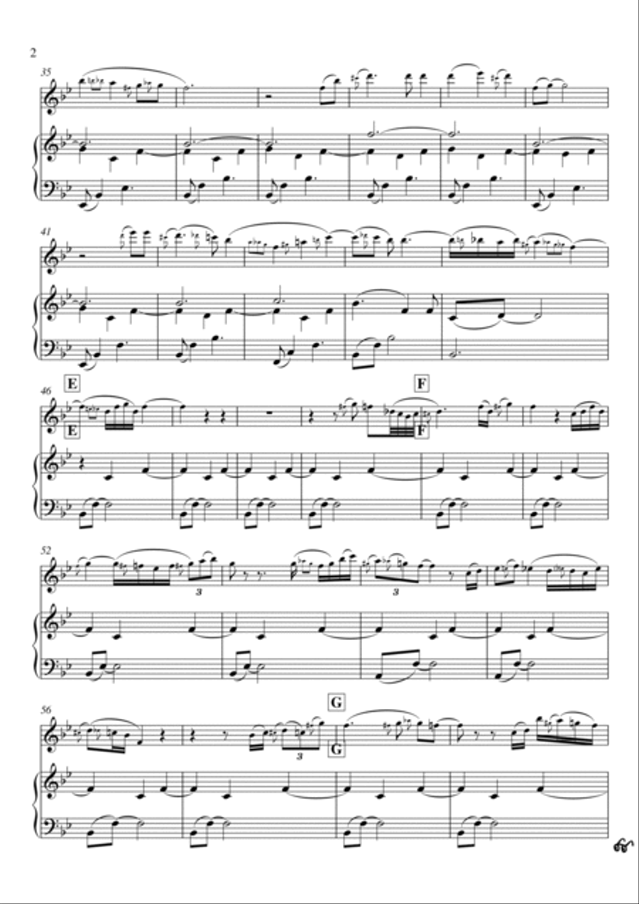 The old rugged cross (piano & flute) Flute Solo scores gallery preview page 2