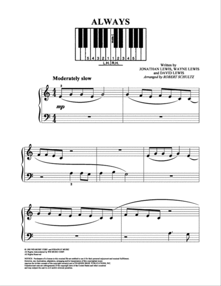 Always Always Easy Piano scores gallery preview page 1