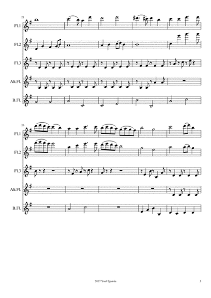 Erev Ba - Israeli folksong for flute choir image number null