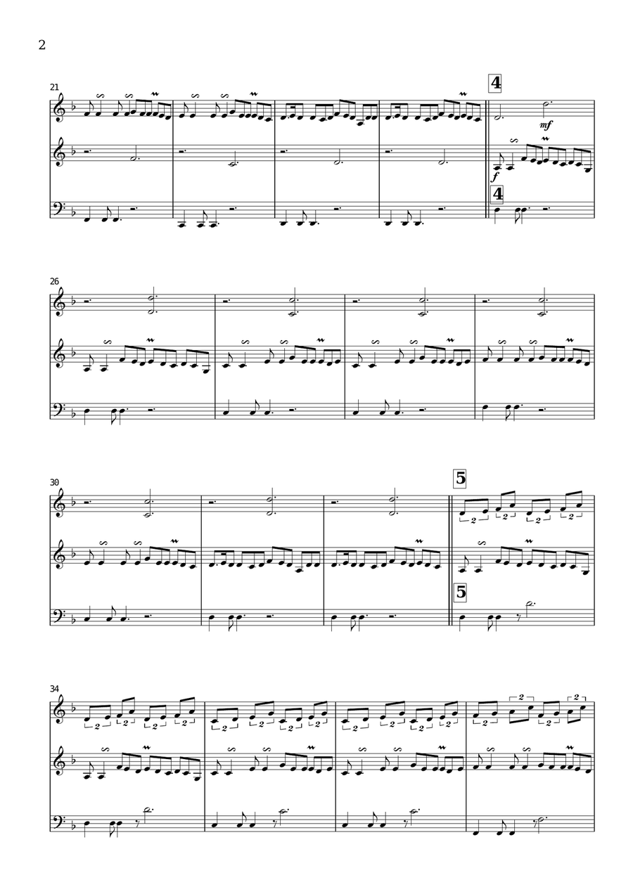 Last Of The Mohicans (main Theme) String Trio scores gallery preview page 2