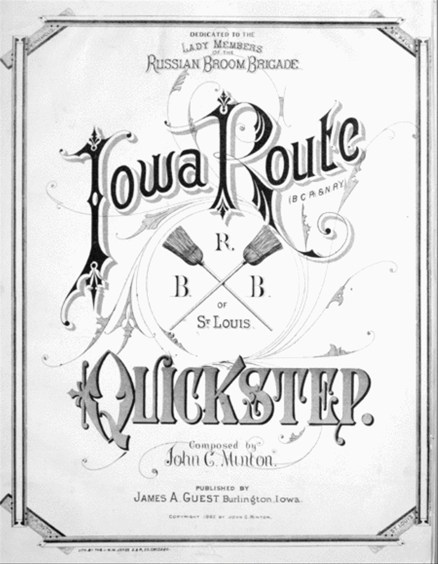 Iowa Route (B.C.R. & N. R'y) Quikstep Piano Solo scores gallery preview page 1