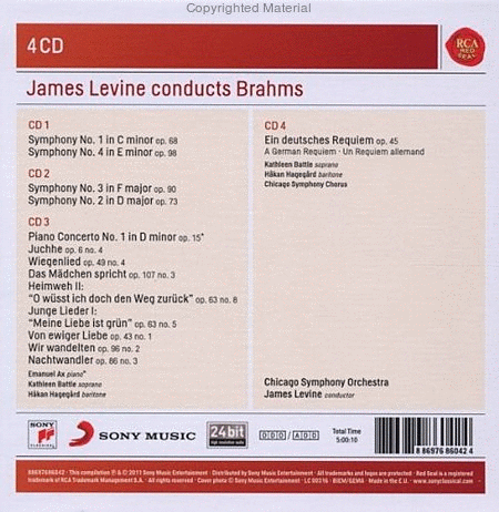 James Levine Conducts Brahms (Box Set)