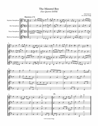 Book cover for The Minstrel Boy (Sax Quartet SATB)