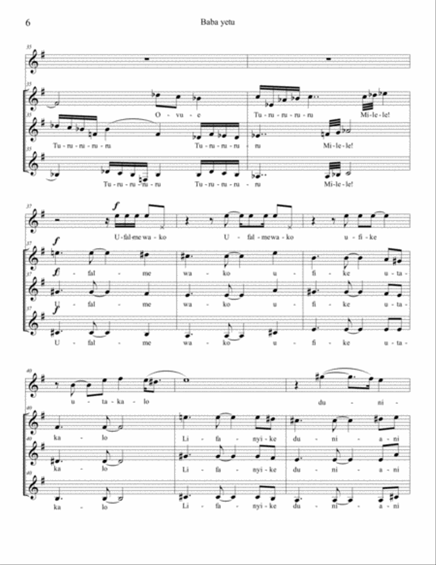 Baba Yetu SSA scores gallery preview page 6