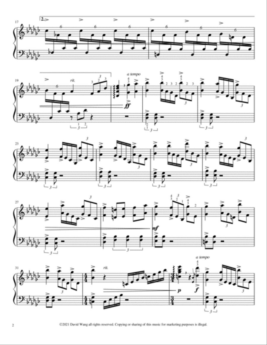 Romantic Rudimental Rollout for Solo Marimba Marimba scores gallery preview page 2