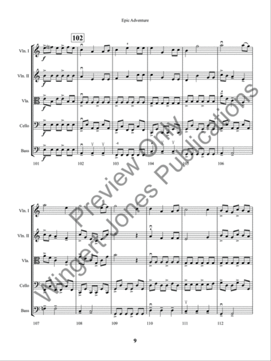 Epic Adventure String Orchestra scores gallery preview page 12