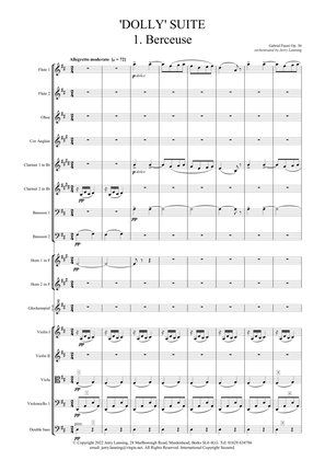 Faure 'Dolly' Suite for Chamber Orchestra - Full Score