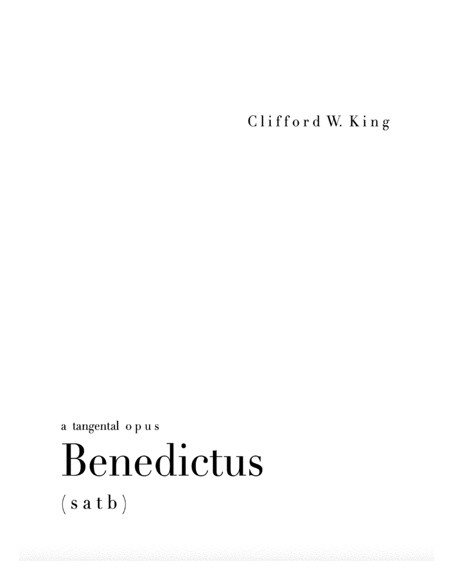 Benedictus ( s a t b ) 4-Part - Digital Sheet Music