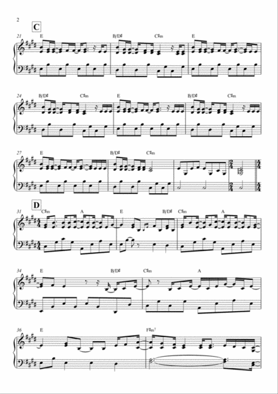 Skinny Love Piano Solo scores gallery preview page 2