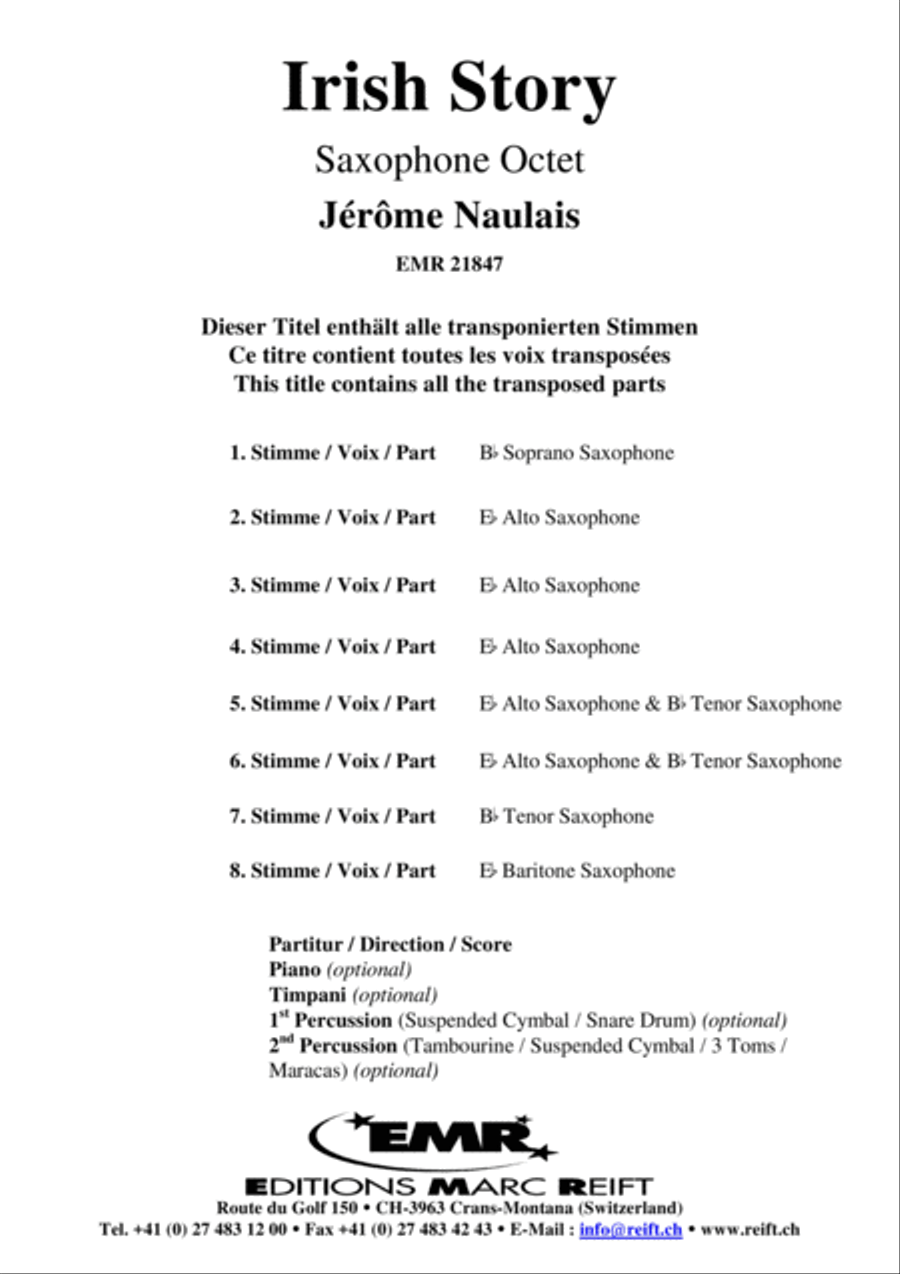 Irish Story Saxophone Ensemble scores gallery preview page 2