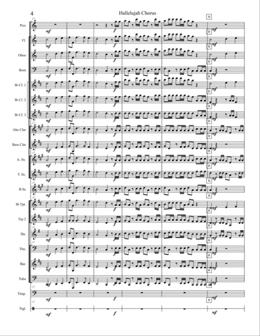 Hallelujah Chorus from the Messiah in new Concert Band arrangement Concert Band scores gallery preview page 4