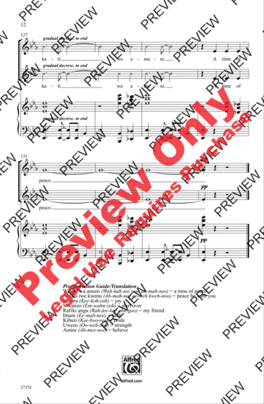 Wakati wa Amani 2-Part scores gallery preview page 12