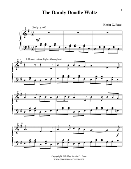 The Dandy Doodle Waltz - easy piano solo image number null