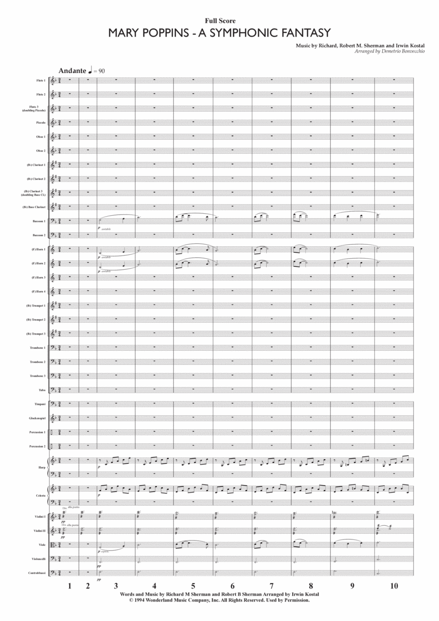 Mary Poppins: A Symphonic Fantasy Full Orchestra scores gallery preview page 1
