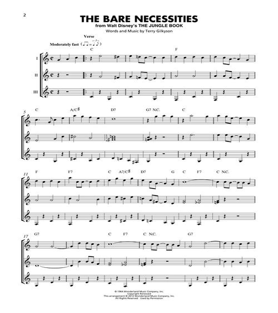 Disney Songs Guitar Ensemble scores gallery preview page 4