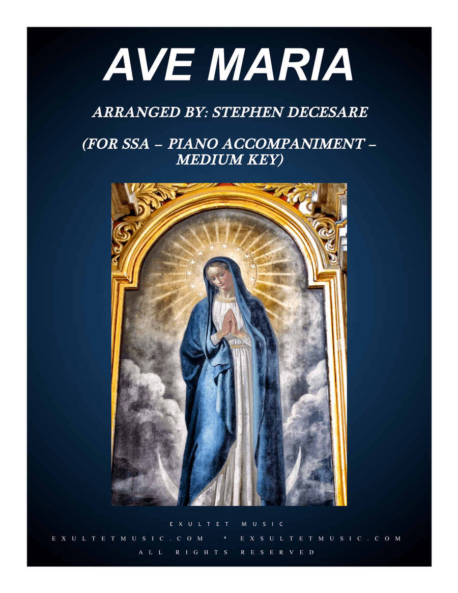 Ave Maria (for SSA - Piano Accompaniment - Medium Key) SSA scores gallery preview page 1
