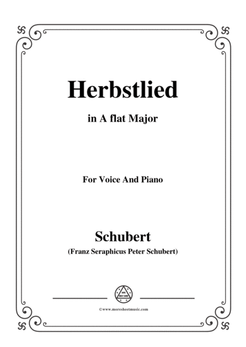 Schubert-Herbstlied,in A flat Major,for Voice and Piano image number null