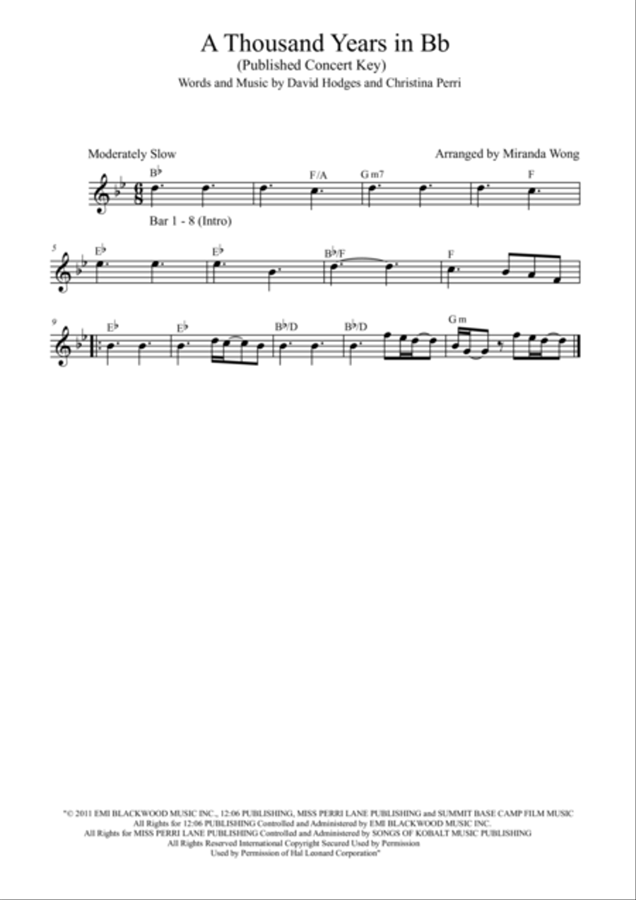 A Thousand Years Piano Trio scores gallery preview page 1