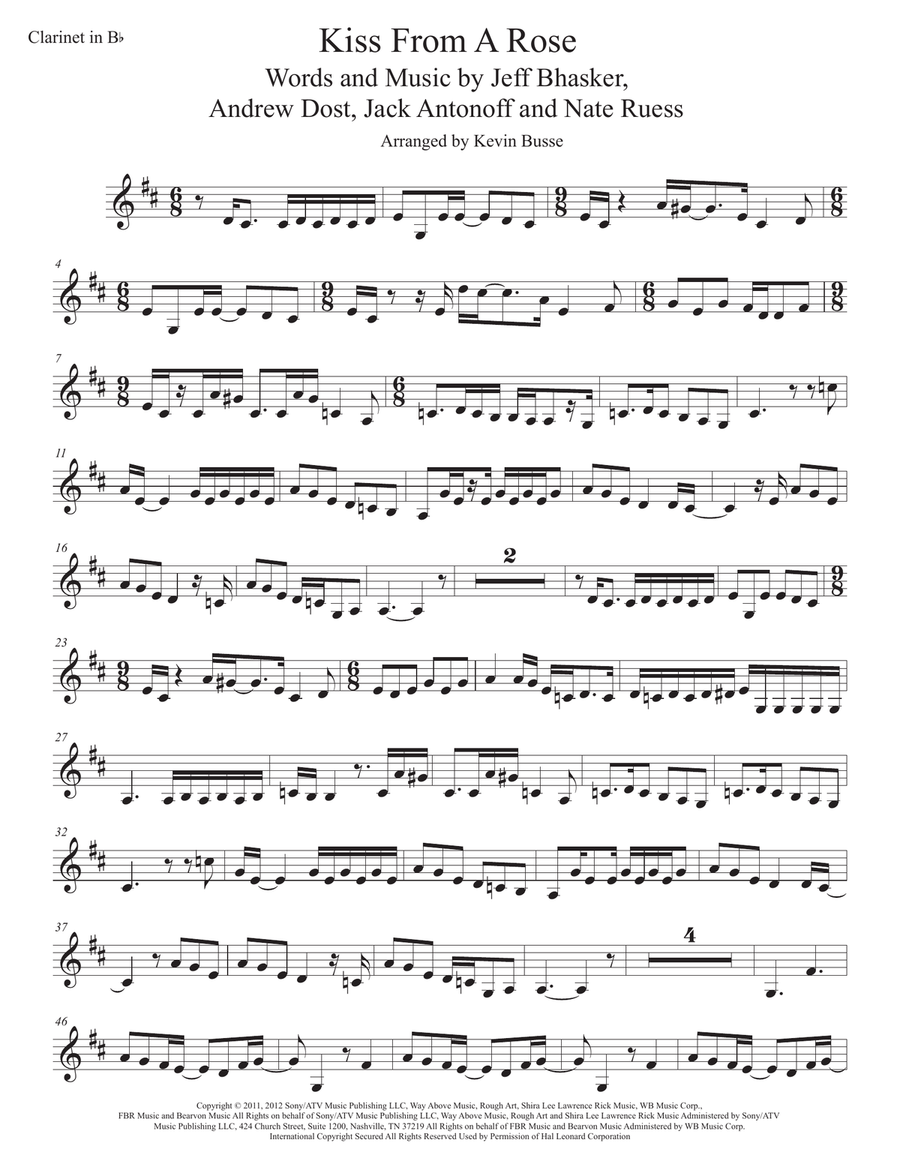 Kiss From A Rose Kiss From A Rose Clarinet Solo scores gallery preview page 1