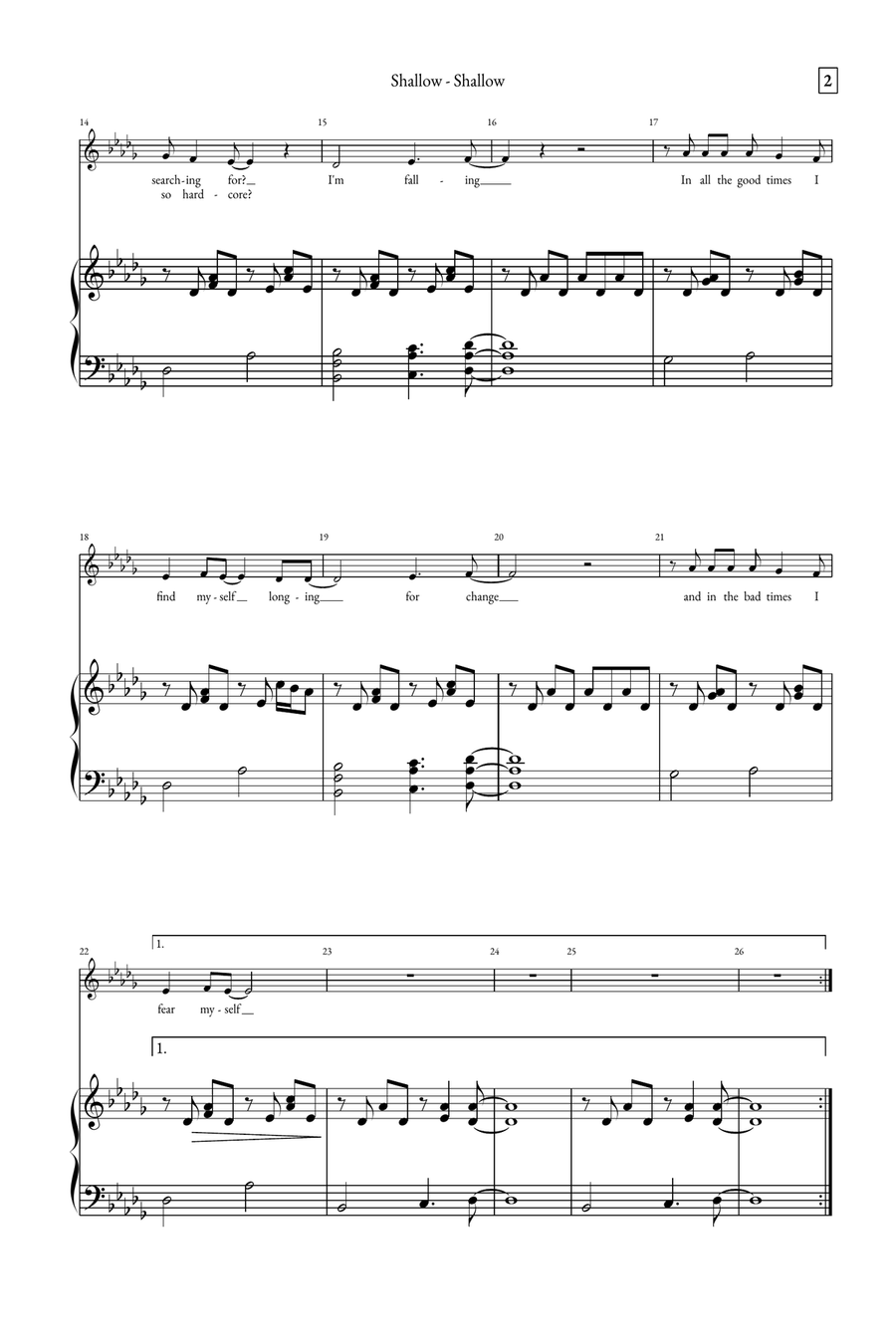 Shallow A Cappella scores gallery preview page 2