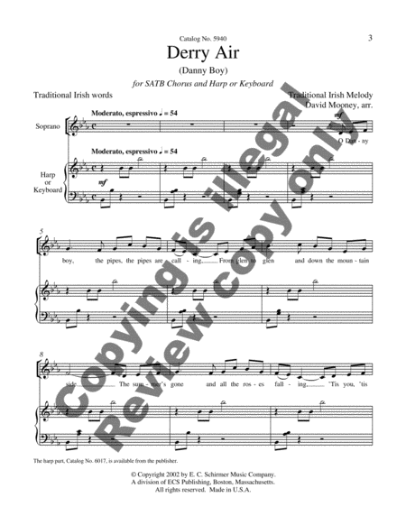 Derry Air (Danny Boy) (Choral Score) image number null