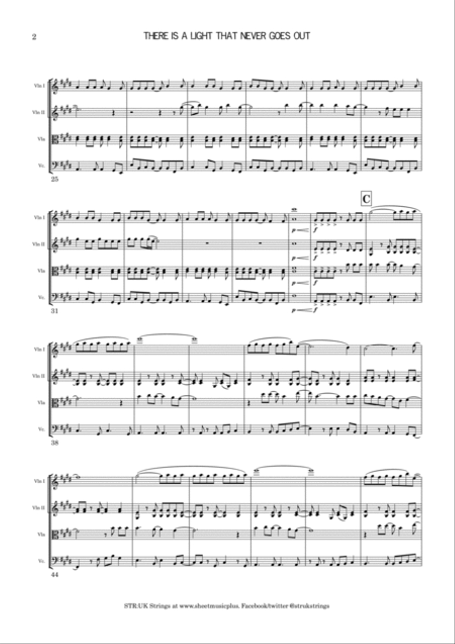 There Is A Light That Never Goes Out String Quartet scores gallery preview page 3