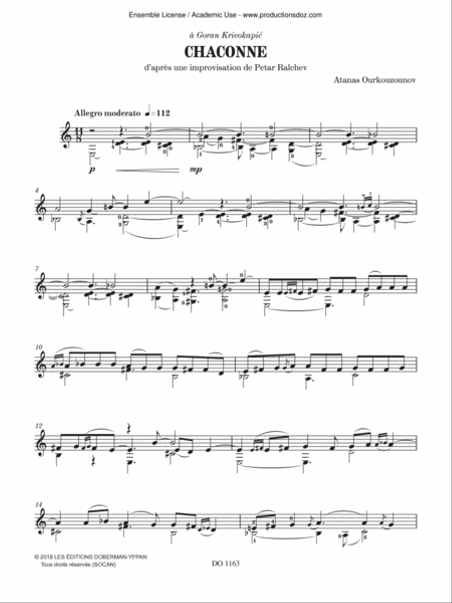 Chaconne Classical Guitar scores gallery preview page 3
