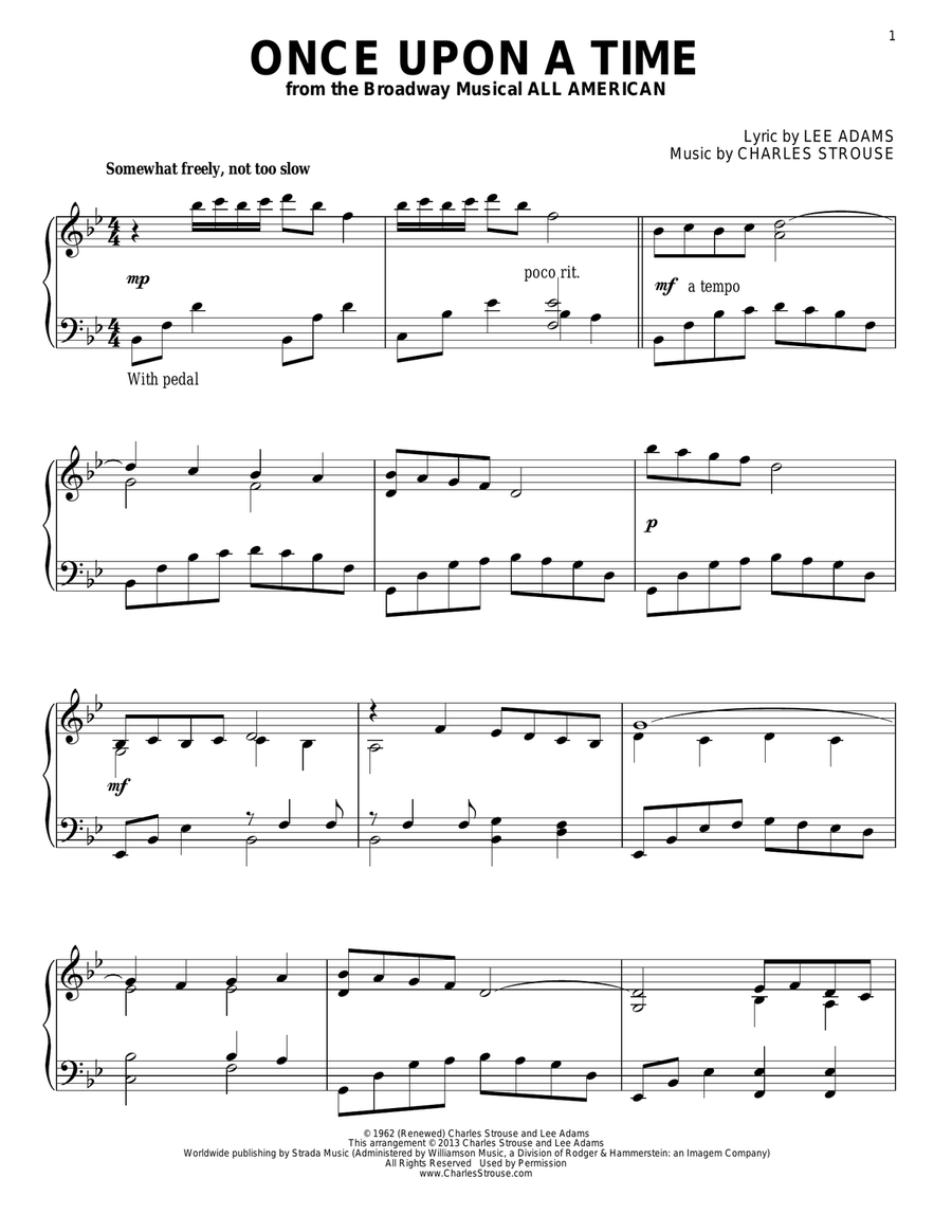 Once Upon A Time Piano Solo scores gallery preview page 1