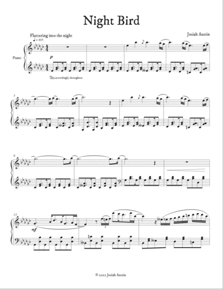Night Bird Piano Solo scores gallery preview page 2