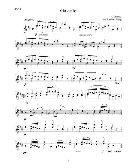 Gavotte (One Piano - 6 Hands)