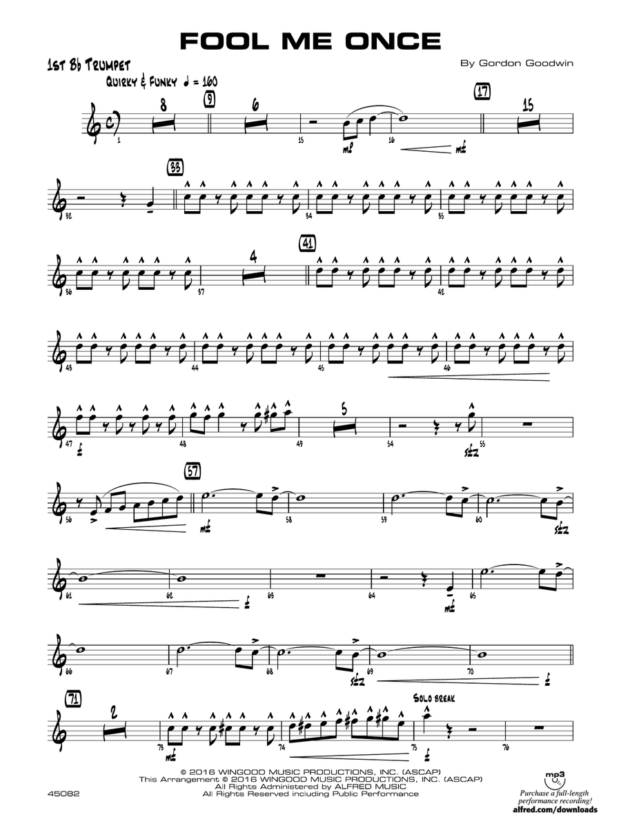 Fool Me Once: 1st B-flat Trumpet