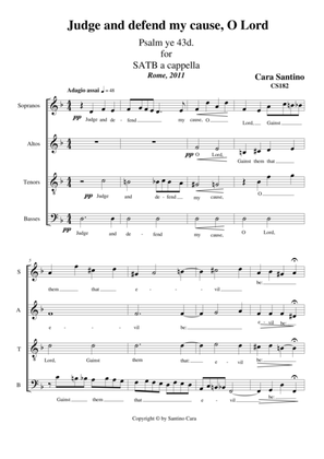 Judge and defend my cause, O Lord - Psalm 43 for Choir SATB a cappella