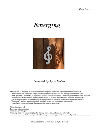 Lydia McCool: Emerging, for piano solo