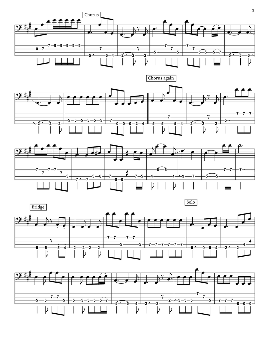 Crazy Bass Guitar scores gallery preview page 3