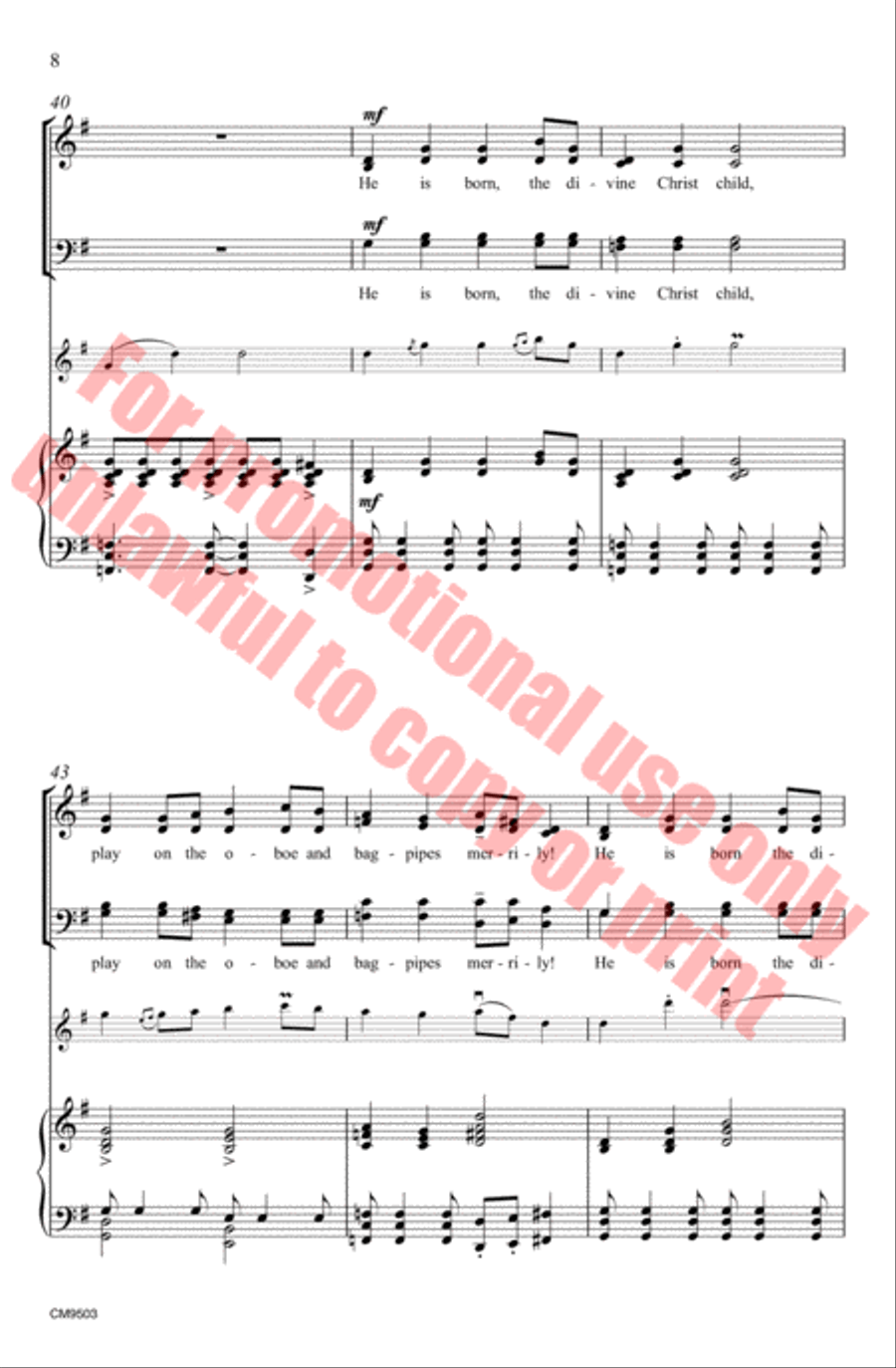 A Celtic French Carol A Celtic French Carol 4-Part scores gallery preview page 9