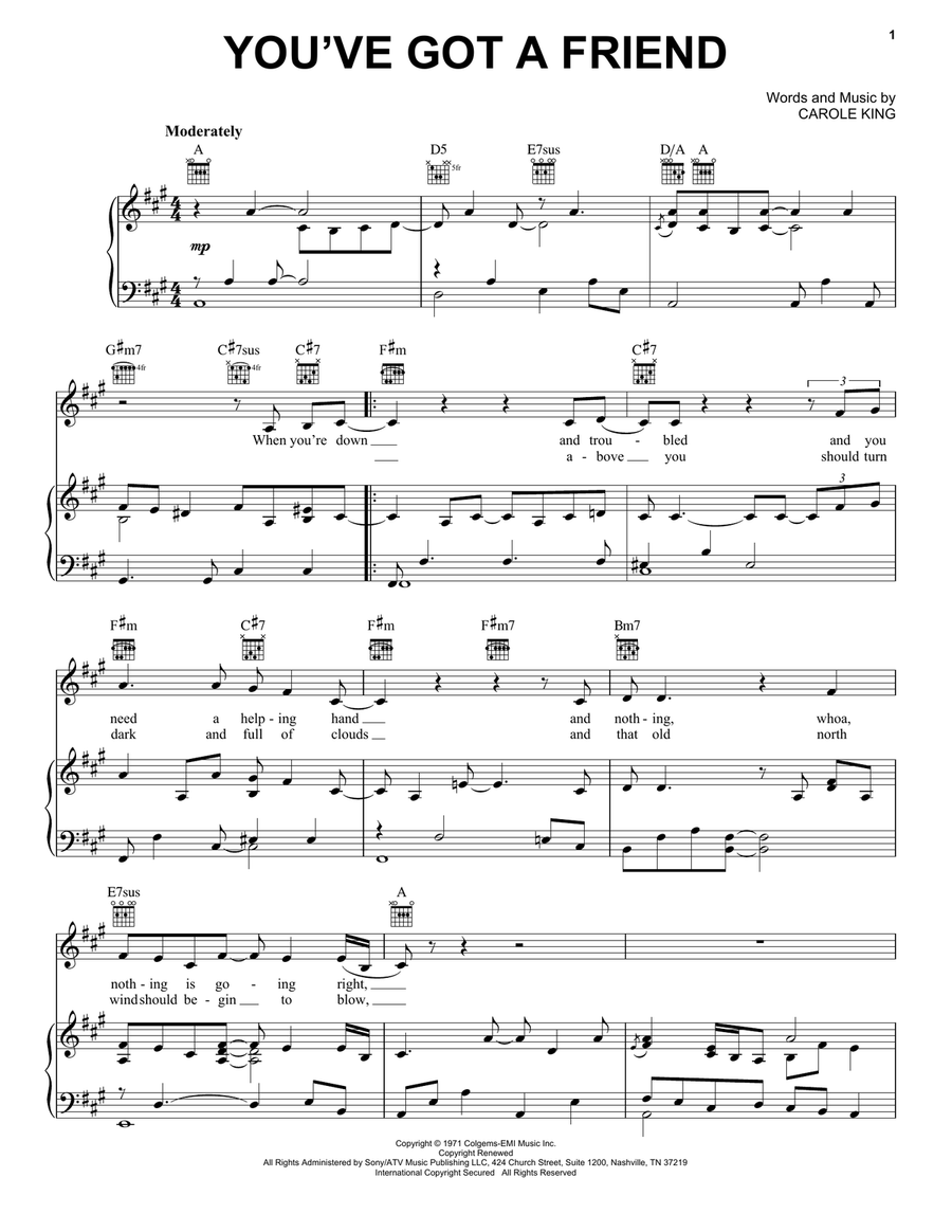 You've Got A Friend Acoustic Guitar scores gallery preview page 1