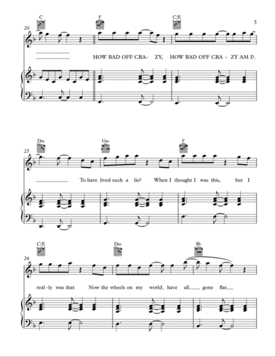 How Bad Off Crazy Am I? Piano, Vocal, Guitar scores gallery preview page 4
