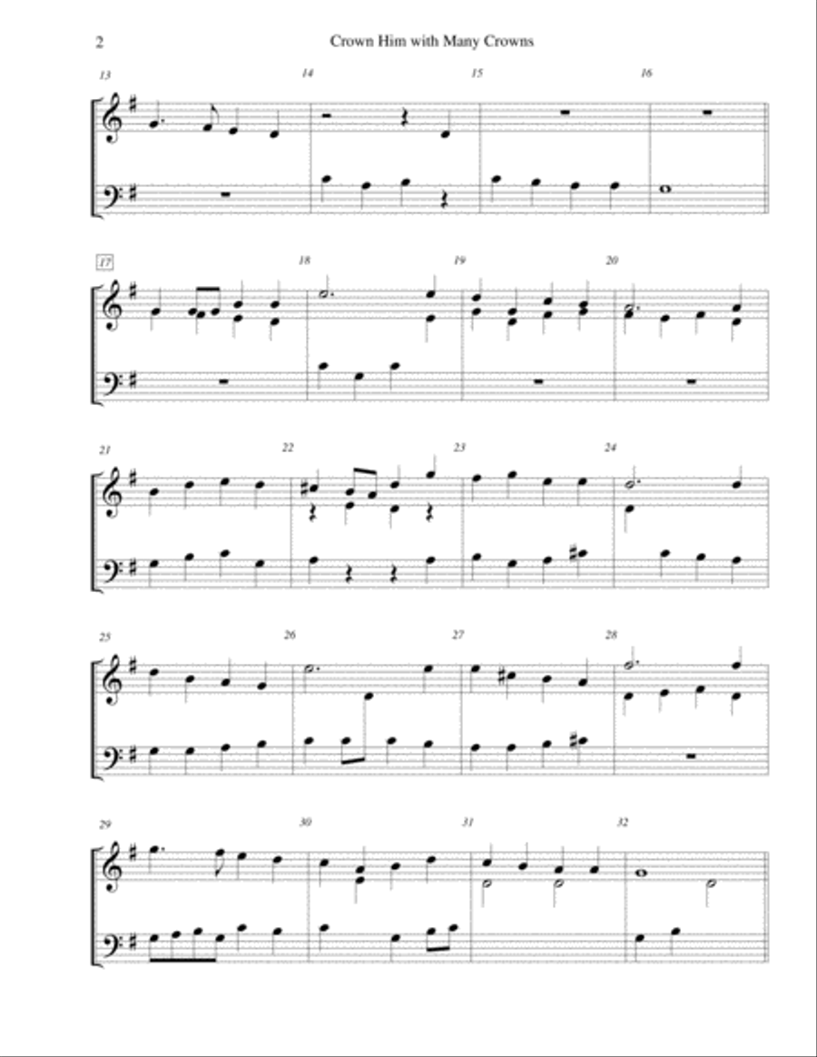 Crown Him with Many Crowns - 2-octave handbell choir 2-Octaves scores gallery preview page 2
