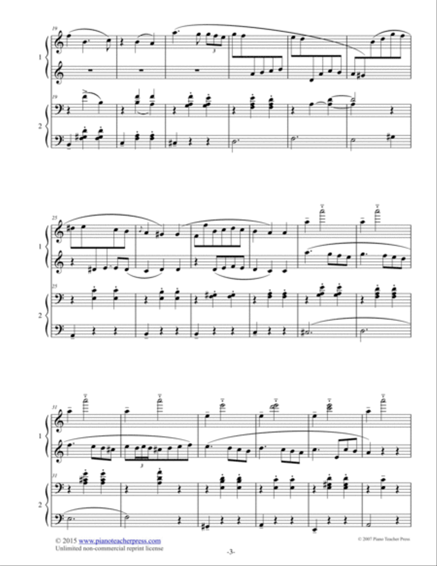 Valse Brilliante in A minor by Chopin 1 Piano, 4-Hands scores gallery preview page 3